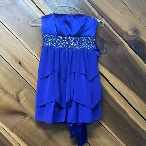 Sequin Hearts Purple Strapless Dress - 3